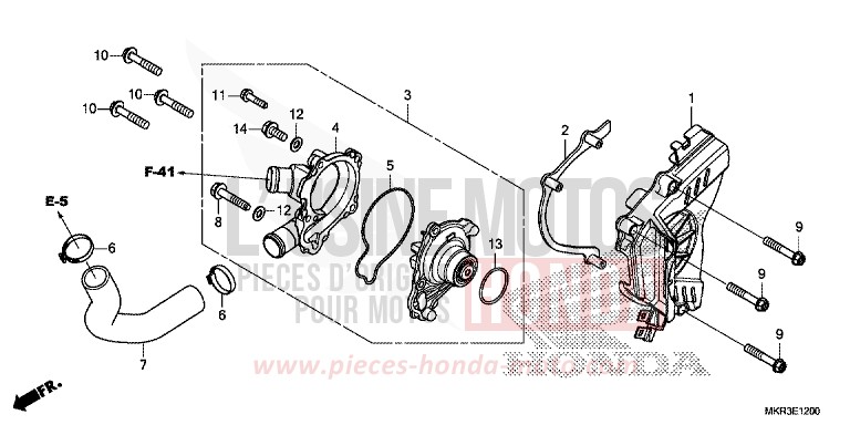 POMPE A EAU de CBR1000RR "Fireblade" GRAND PRIX RED (R380) de 2022
